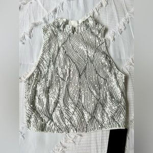 Silver Sequin Crop Top BRAND NEW SHEIN Small